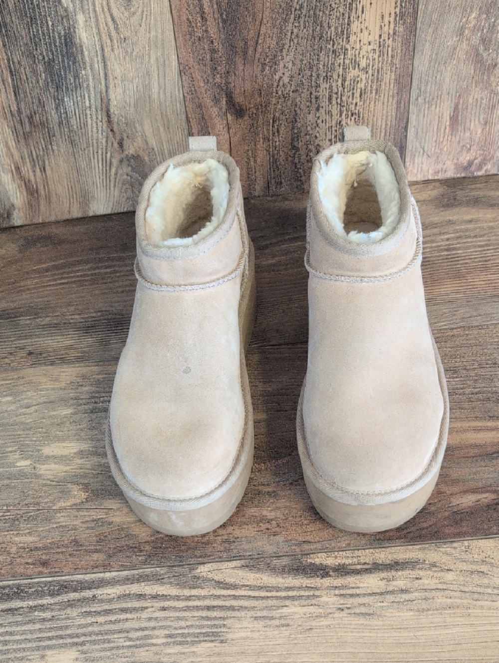 UGG Women's Classic Ultra Mini Platform Boots in Sand 7        R304 - Picture 2 of 10